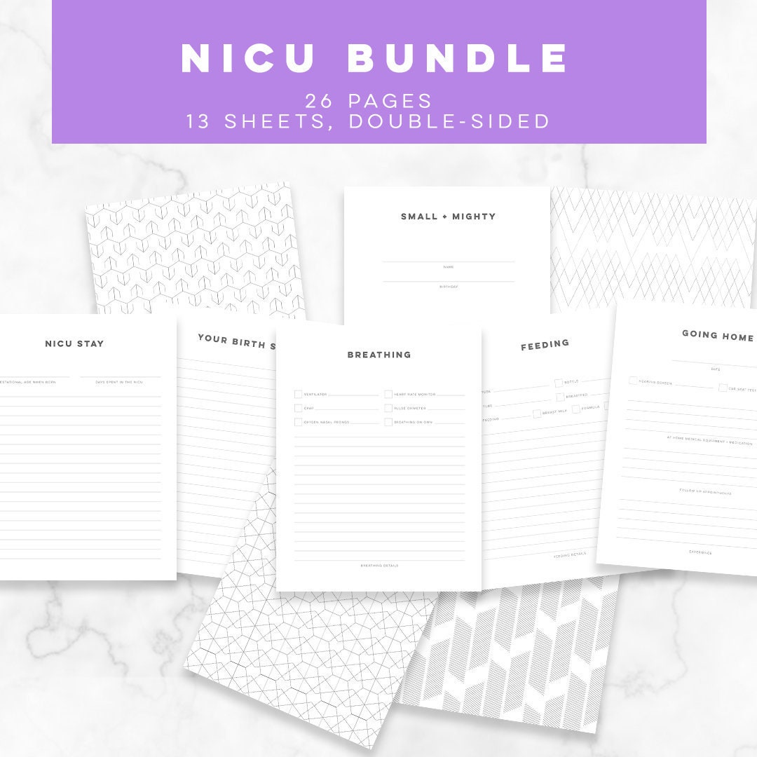 NICU JOURNAL. Modern Baby Book Addon Pages, Baby Photo Album