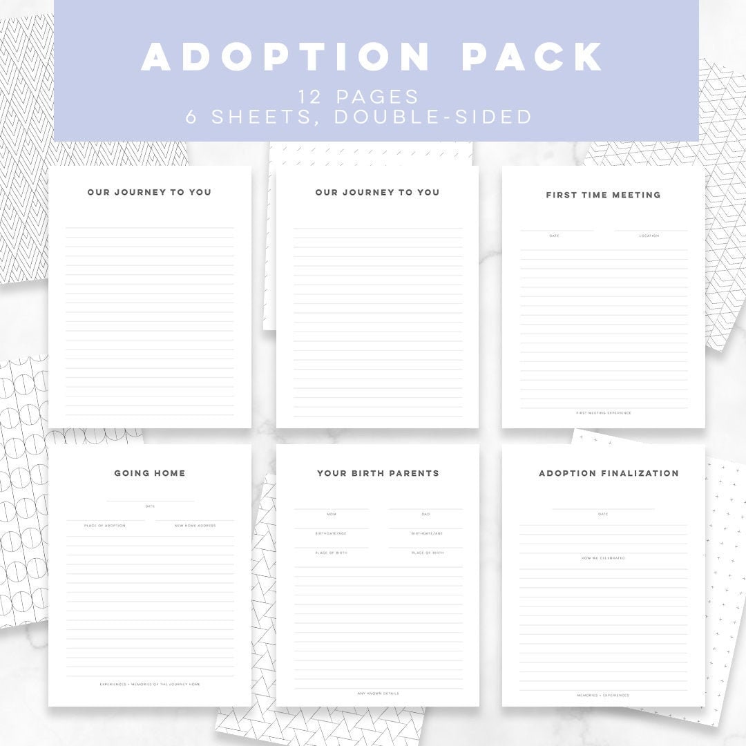 ADOPTION JOURNAL Pages, Modern Baby Book, Adoption Journal, Adoption