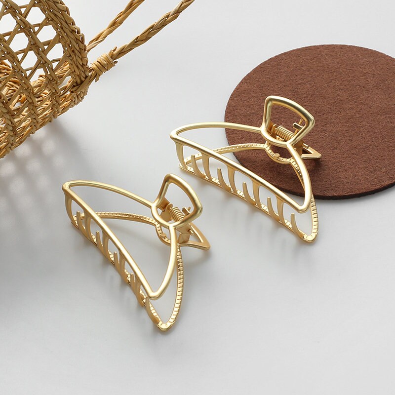 Hair Claw Korean Japanese Art Hair Claw Clip Gold Hairpin Etsy