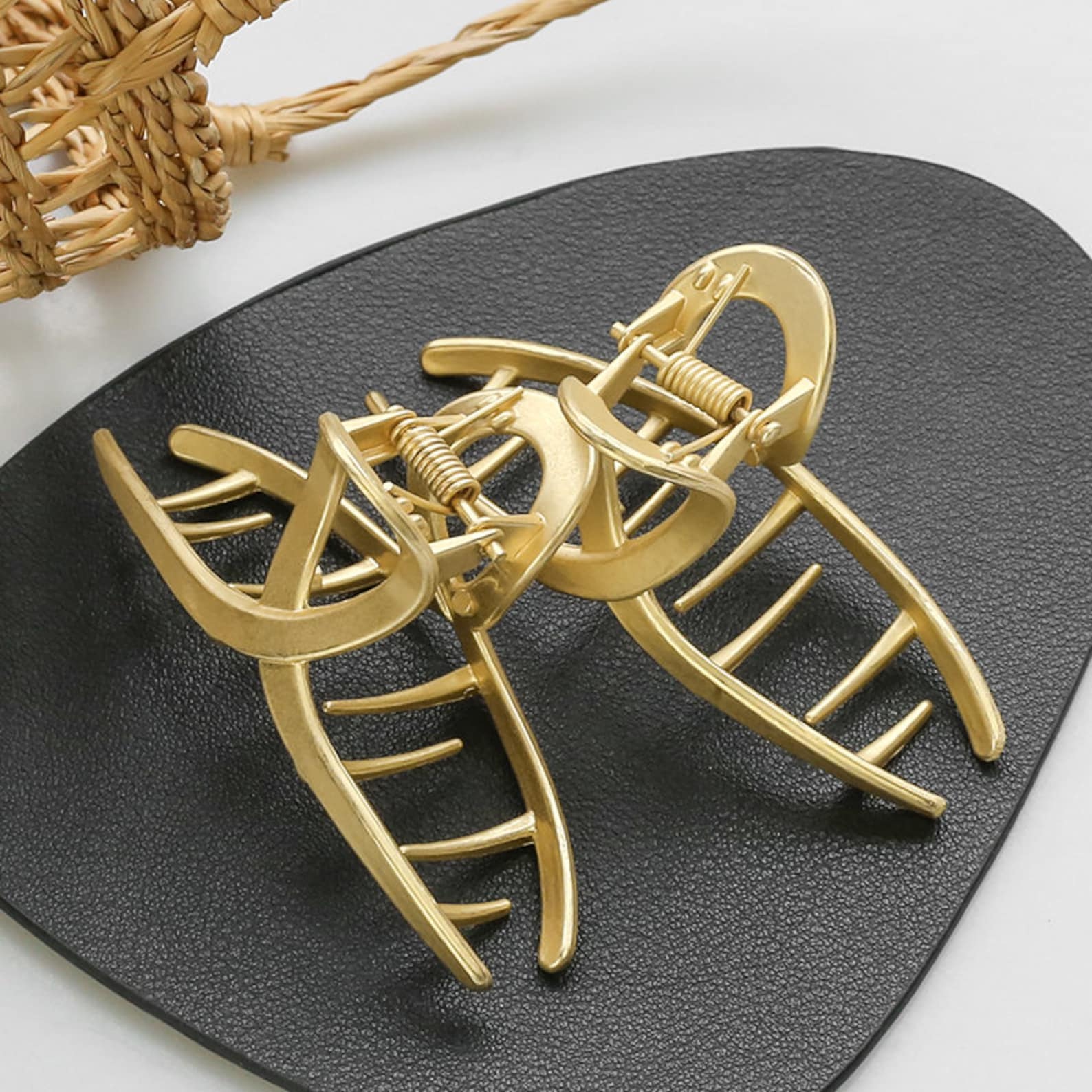 Hair claw clip Korean Japanese Art Hair Claw Clip Gold Etsy