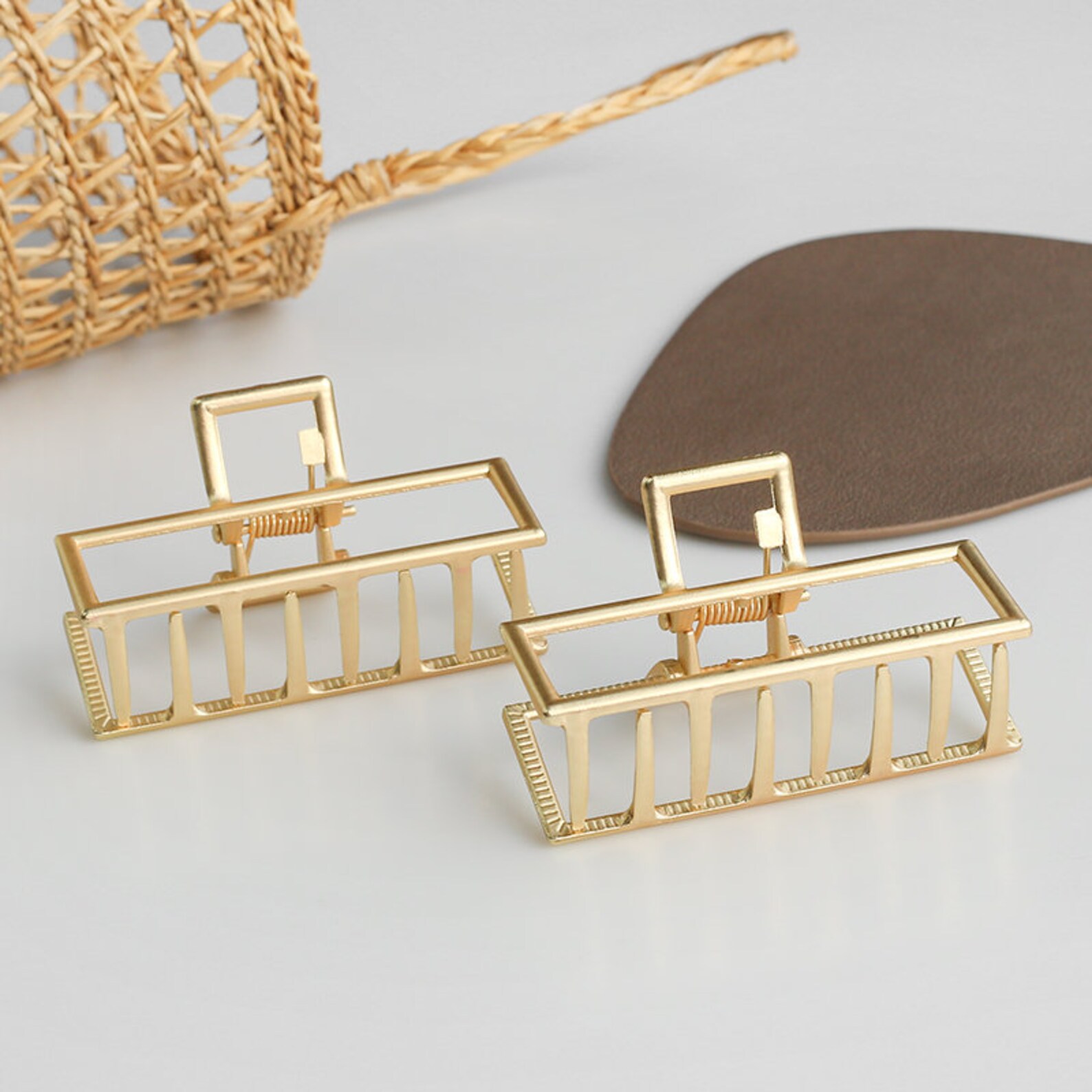 Hair claw clip Korean Japanese Art Hair Claw Clip Gold Etsy