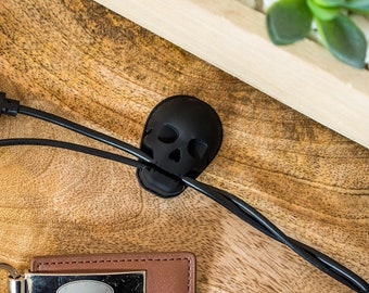 5 Pack Skull Cable Cord Holder, Desktop Wire Organizer, Phone or Computer Charger Cord Clamp, Cable Cord Management