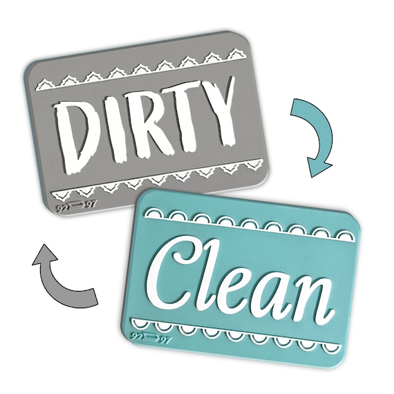 Clean Dirty Aqua and Silver Silicone Dishwasher Magnet, Reversible Dish  Indicator for Use on Magnetic Surfaces 