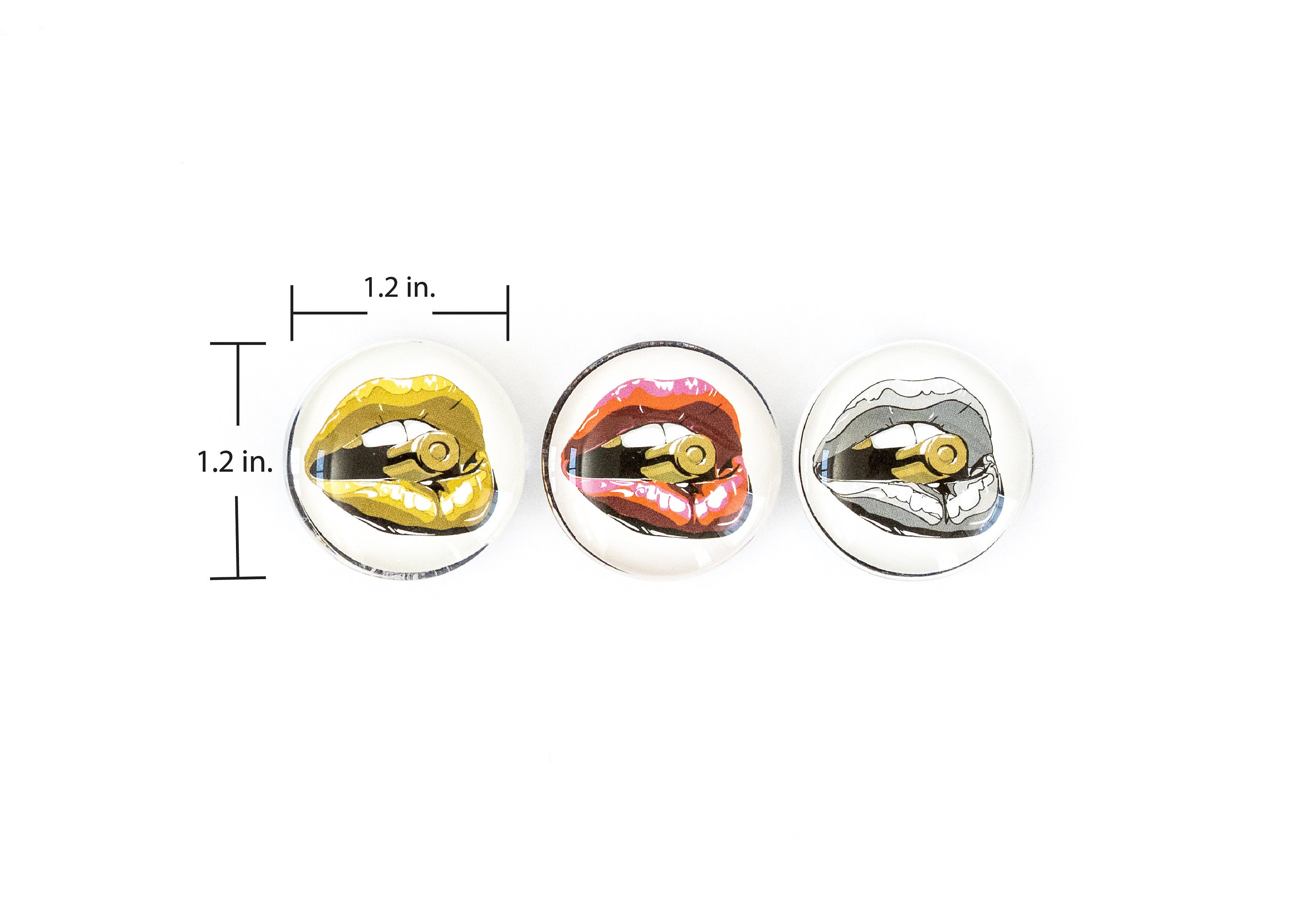 12 Pack Bullet Lips Fridge Round Glass Refrigerator Etsy