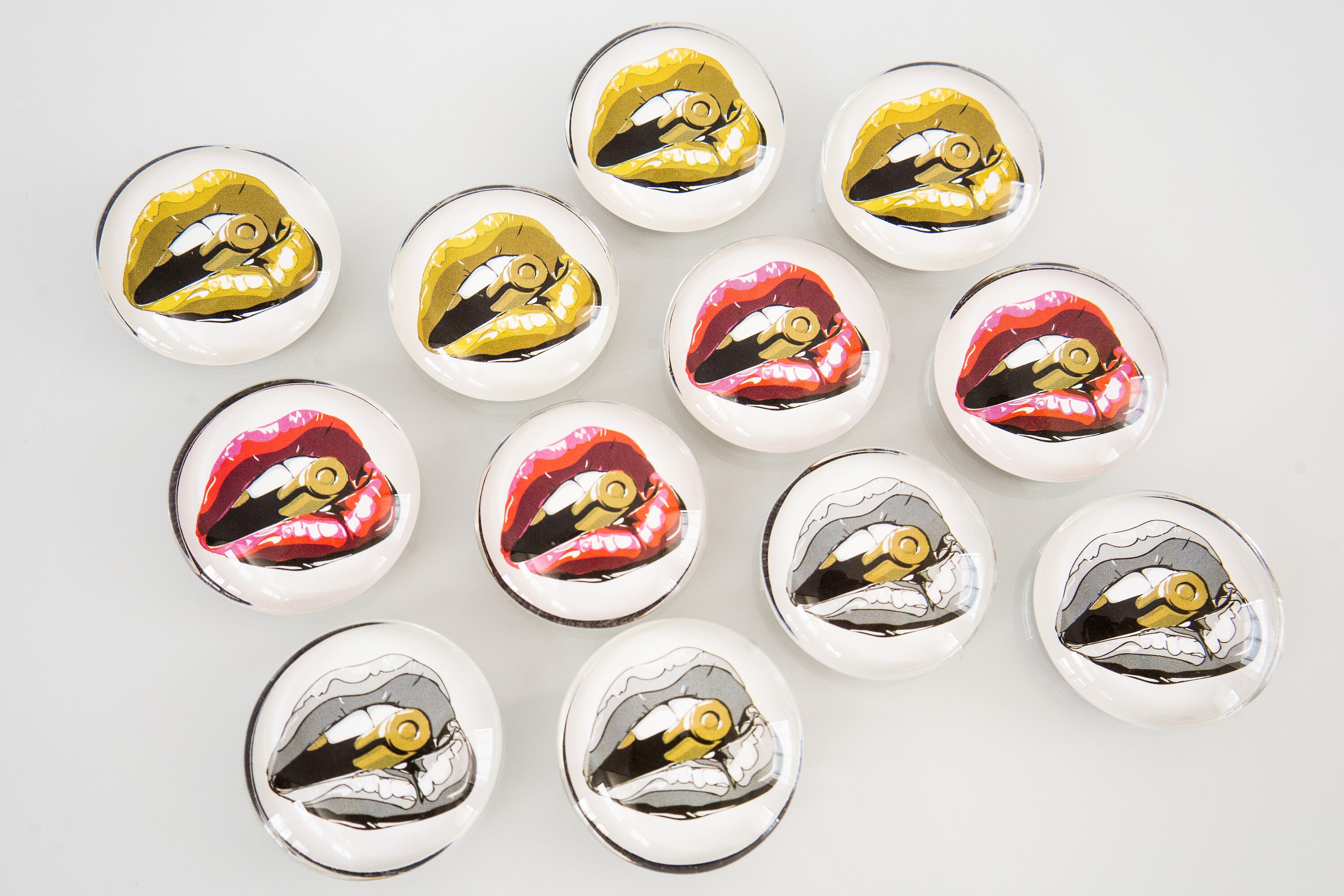 12 Pack Bullet Lips Fridge Round Glass Refrigerator Etsy
