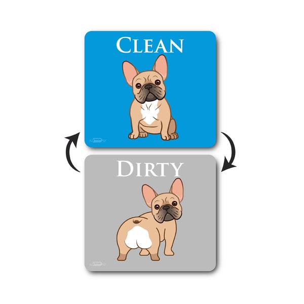 Funny Dog Butt Clean Dirty Dishwasher Magnet, French Bulldog Dish Washer Magnet Indicator, Reversible Dish Magnet, Dog Lovers Gift