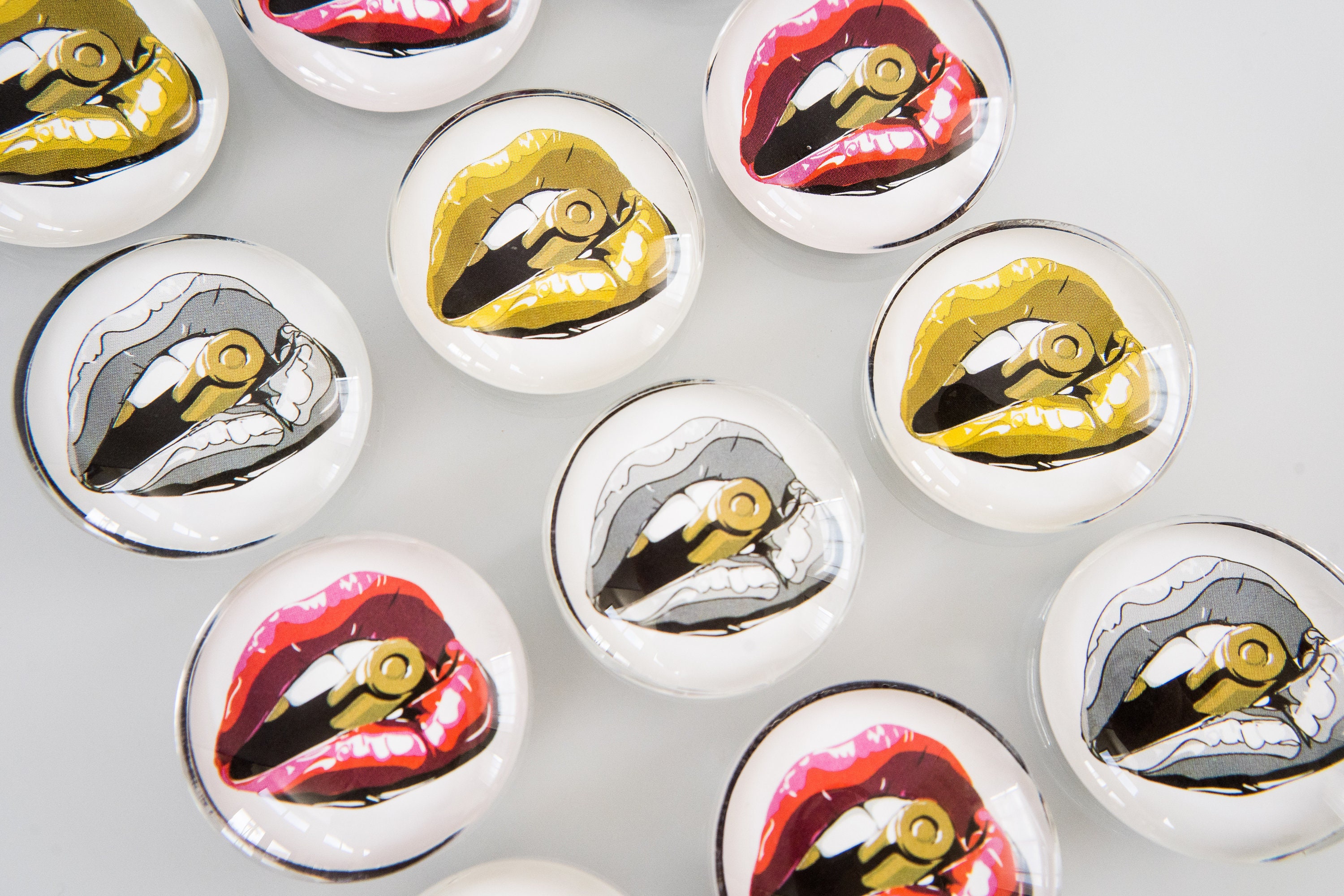 12 Pack Bullet Lips Fridge Round Glass Refrigerator Etsy
