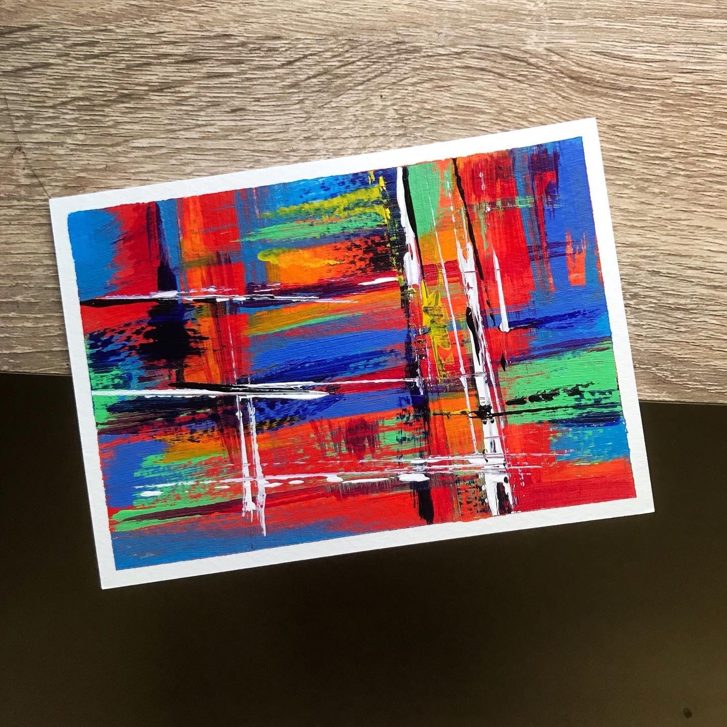 Hand Painted Postcard / Acrylic Painting / Mini Painting / Etsy