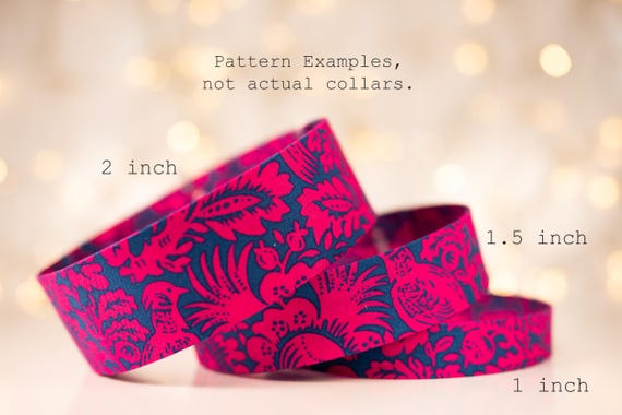 Pink Birds and Trees on Blue (matching Bow-ties and Leashes available)