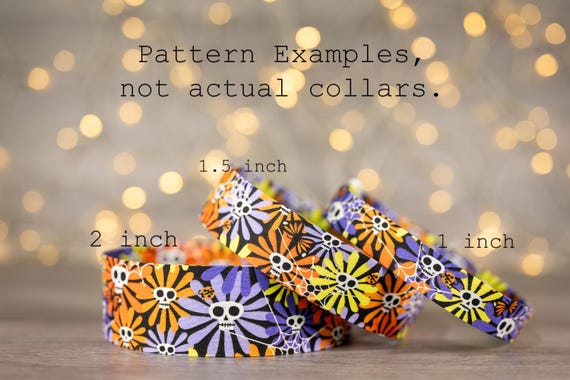 Yellow Orange and Purple Flower Skulls (matching Bow-ties and Leashes available)