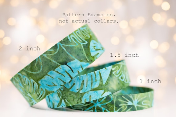 Tropical Leaves in Aqua on Green Batik (matching Bow-ties available)