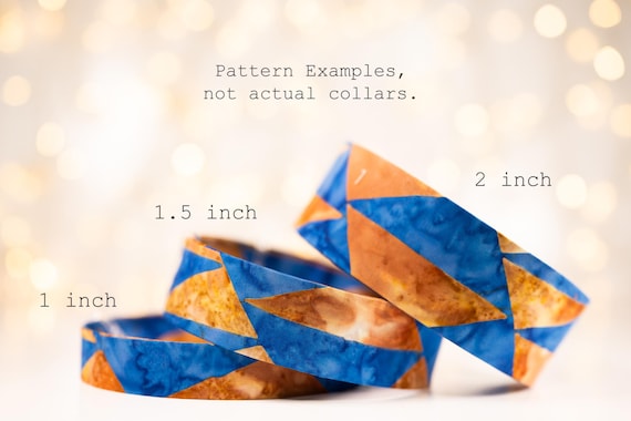 Batik Triangles in Bright Blue and Tan : Collars and Leashes
