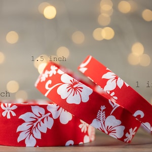 Aloha Hibiscus on Red (matching Bow-ties and Leashes available)