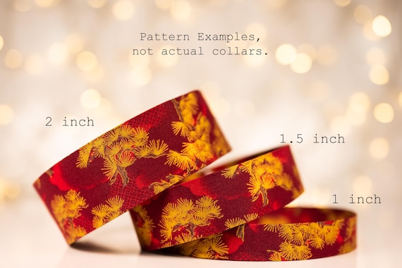 Golden Bonzai Trees on Red (matching Bow-ties and Leashes available)