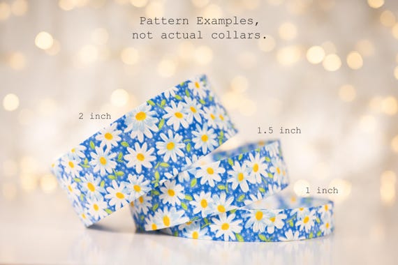 Daisies on Blue  (matching Bow-ties and Leashes available)