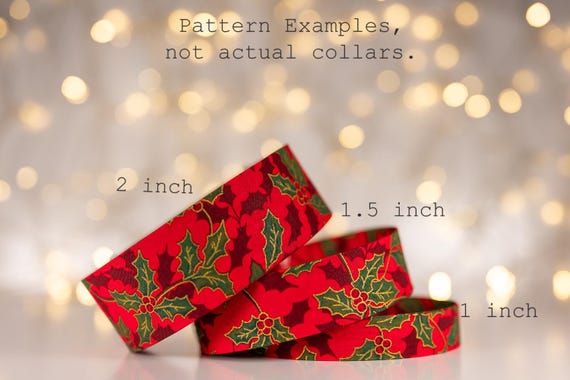 Christmas Holly on Red (matching Bow-ties and Leashes available)