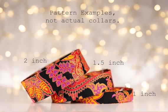 Flowers and Leaves Trimmed in Gold on Black (matching Bow-ties and Leashes available)