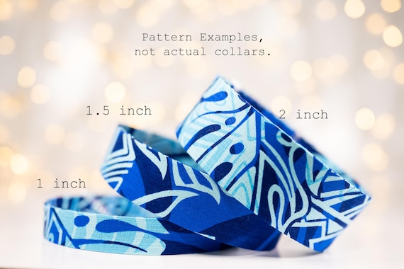 Tribal Blue Monstera Leaves : Collars and Leashes