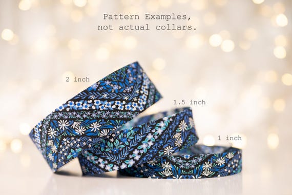 Rows of Flowers in Shades of Blue (matching Bow-ties and Leashes available)