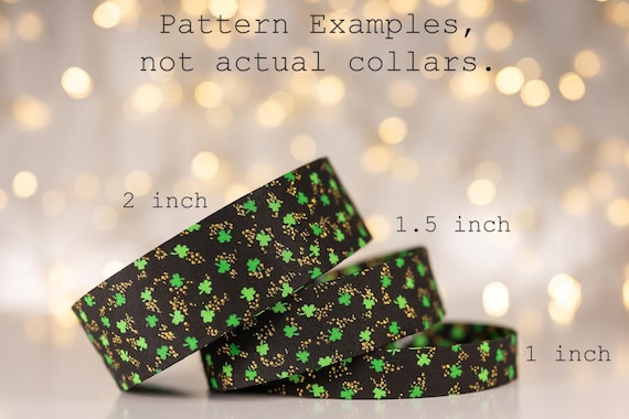Tiny Clovers on Black with Gold Accents(matching Bow-ties and Leashes available)