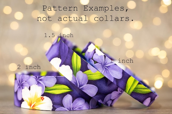 Purple Flowers and White Hibiscus (matching Bow-ties and Leashes available)