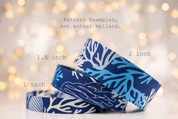 Coastal Seaweed in Blue and White : Collars and Leashes