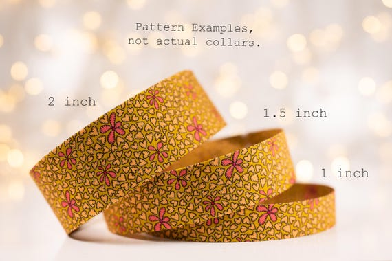 Flowers and Hearts on Dazzle Mustard Background: Collars and Leashes