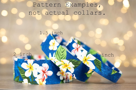 Pink or Yellow Centered Plumeria on Blue (matching Bow-ties and Leashes available)