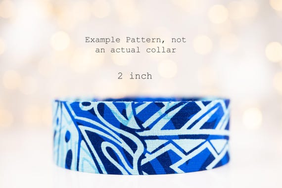 Tribal Blue Monstera Leaves : Collars and Leashes