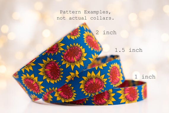 Pink and Yellow Sunflowers on Blue : Collars and Leashes