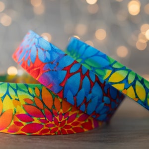 Ombre Rainbow Flowers (matching Bow-ties and Leashes available)
