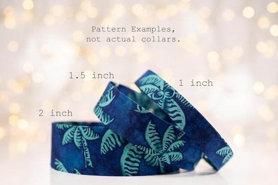 Aqua Palm Trees on Blue : Collars and Leashes