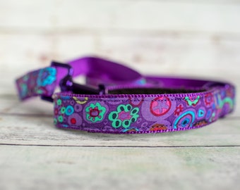 Colorful Amoebas on Purple (matching Bow-ties and Leashes available)