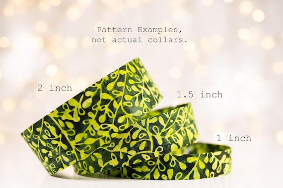 Batik Green Kelp on a Rising Tide: Collars and Leashes