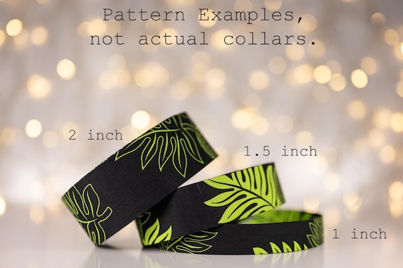 Lime Green Tropical Leaves on Black (matching Bow-ties and Leashes available)