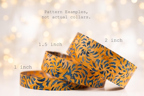 Blue on Orange Batik: Collars and Leashes