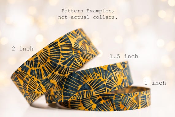 Batik - Navy Curvy Lines: Collars and Leashes