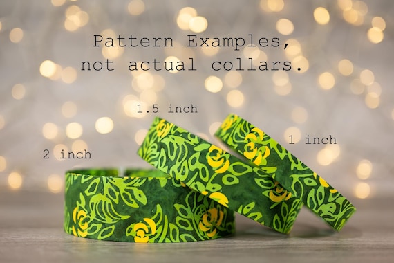 Batik Yellow Flowers and Green Leaves (matching Bow-ties and Leashes available)