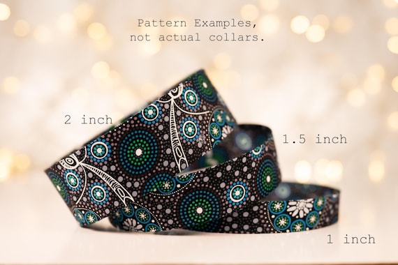 Aboriginal Blue and Green Circles on Black  (matching Bow-ties and Leashes available)