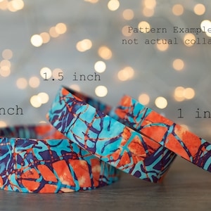 Batik Leaves in Orange, Aqua and Purple (matching Bow-ties and Leashes available)
