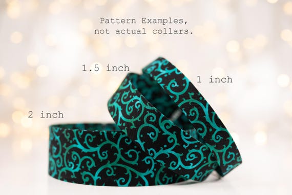 Scrolling Splendor in Turquoise and Black : Collars and Leashes