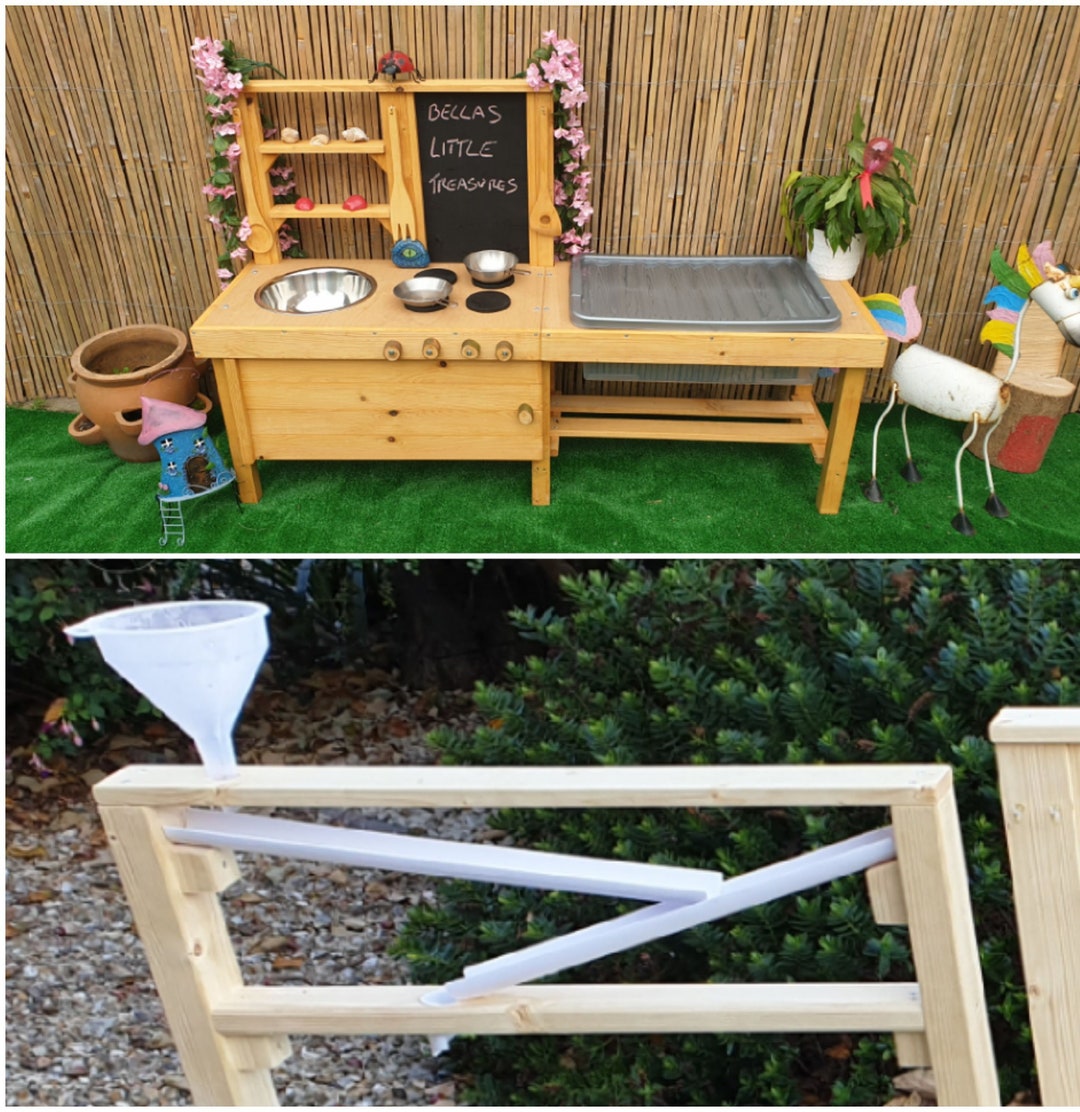 Mud Kitchen With Water Table and Blackboard - Etsy