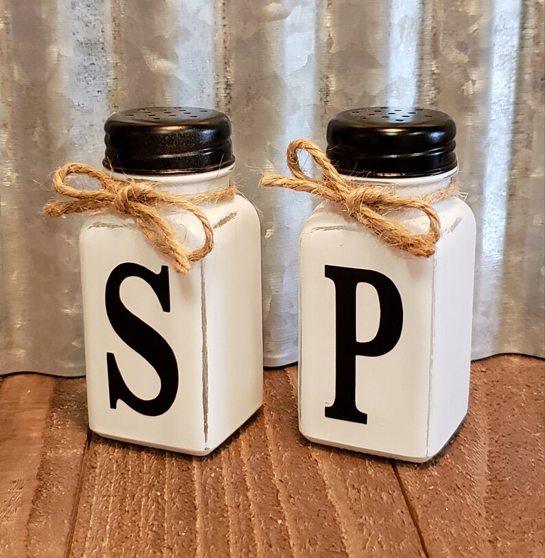 Rustic Salt and Pepper Shakers Kitchen Decor Rustic Kitchen Etsy
