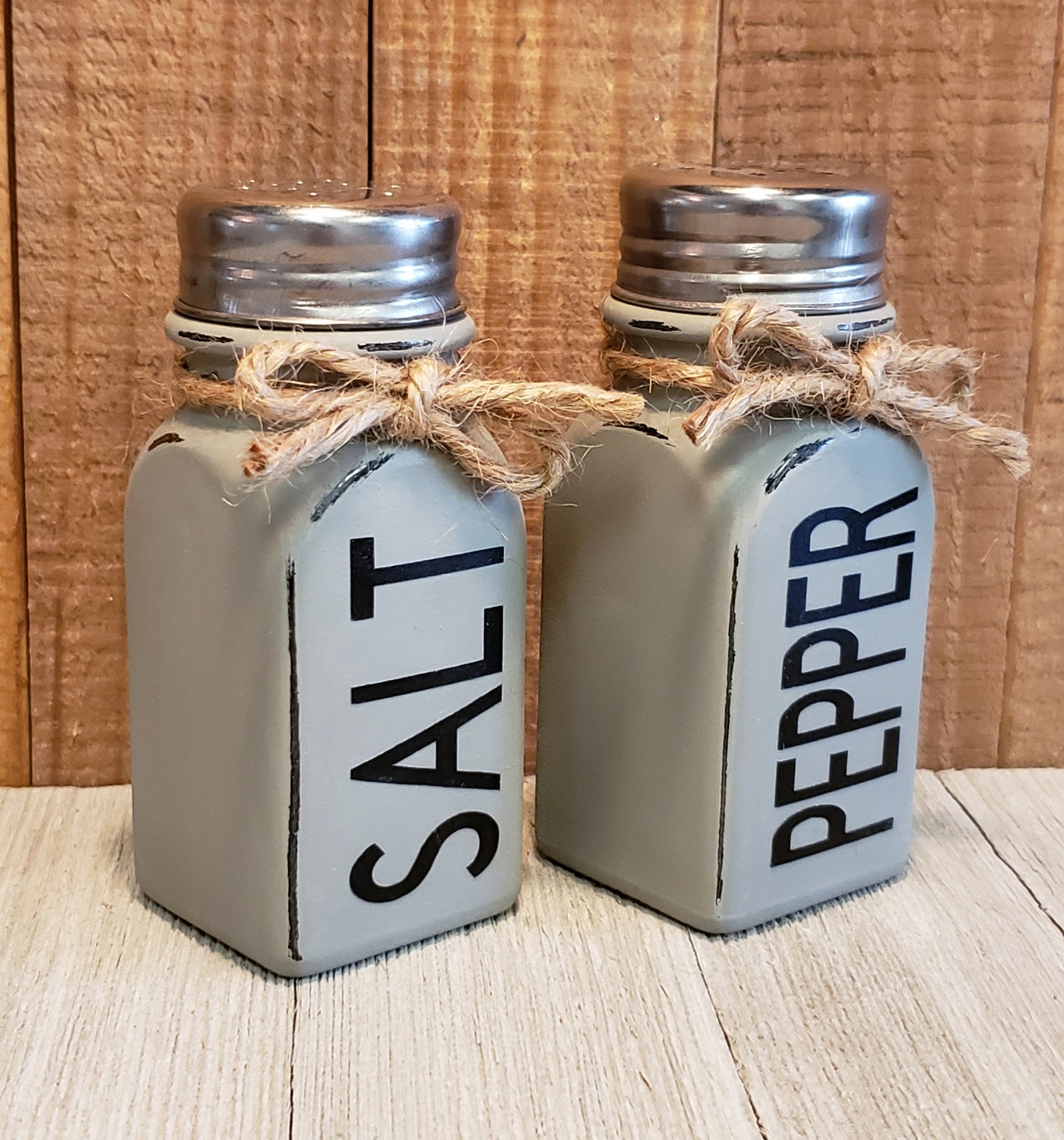 Rustic Salt and Pepper Shakers Salt and Pepper Shaker Set Etsy