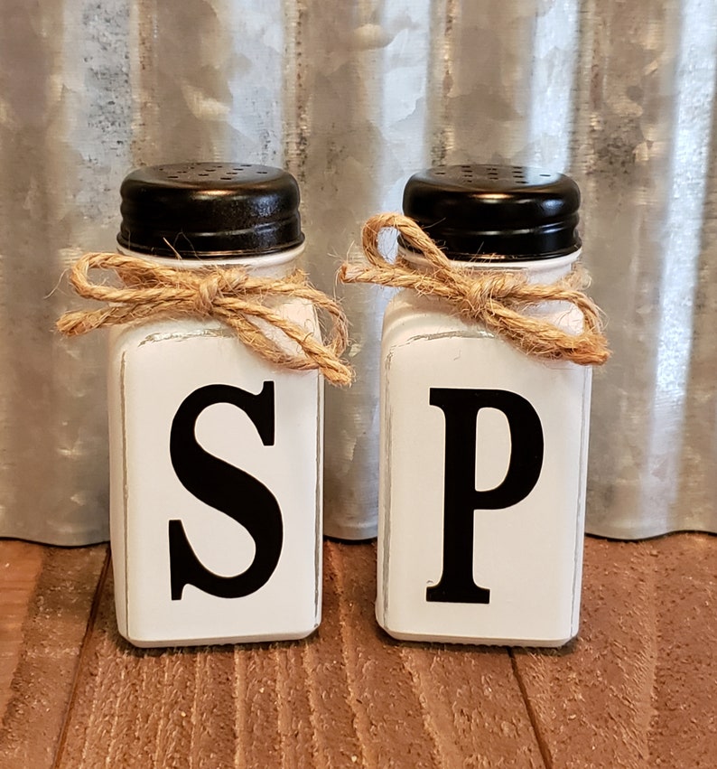Rustic Salt and Pepper Shakers Kitchen Decor Rustic Kitchen Etsy