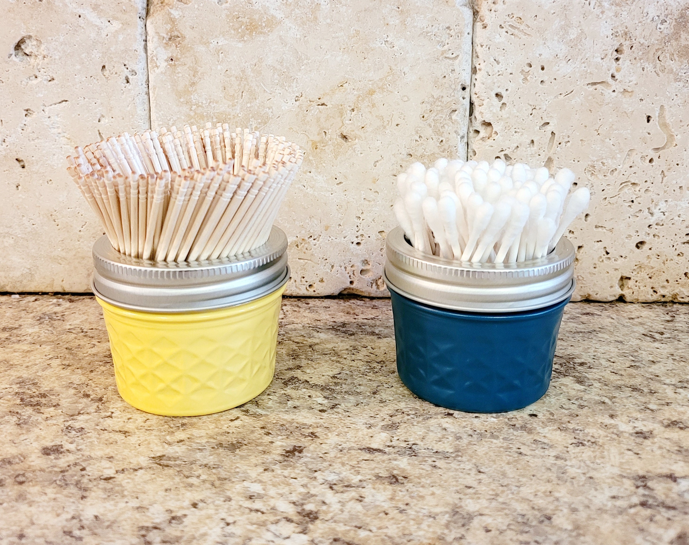 Toothpick Holder Mason Jar Decor Rustic Farmhouse Kitchen Etsy
