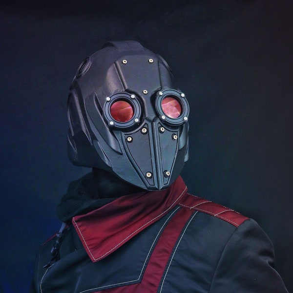 MERCENARY // V1 Type: A Full Helmet Cyberpunk Armor "Black and Red"