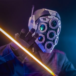 HACKER // V1 : Type - A Standard Edition &quot;Grey and Black&quot; 3d Printed Cyber Armor Mask