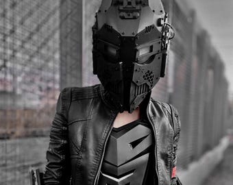 ANTIHERO // V5 : Type - B  "Noir" Cyber Punk Helmet - RGB leds