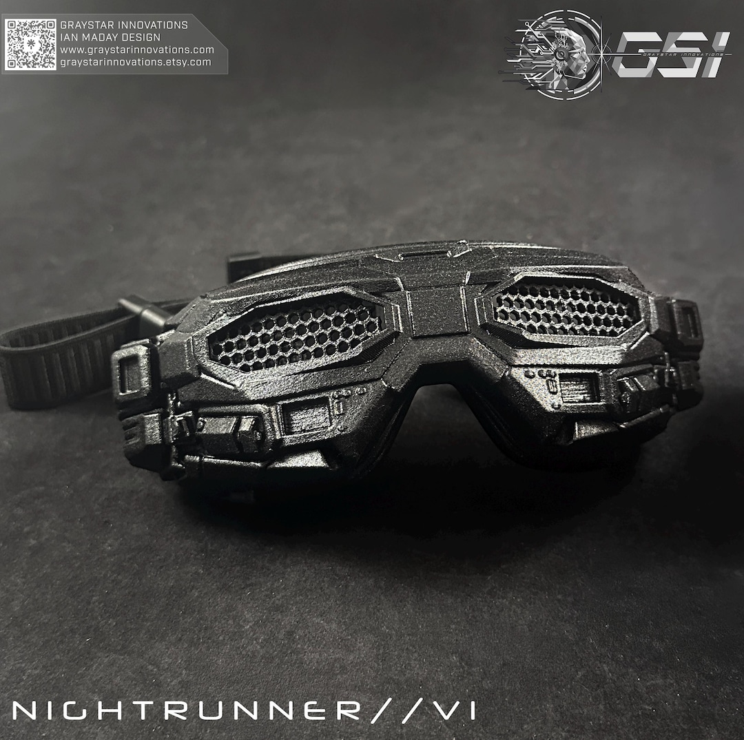 Net Running Goggles NIGHTRUNNER//V1 Tech Goggles - Black on Black - Etsy